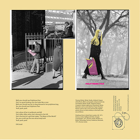 Polythene Pam, back of song cover